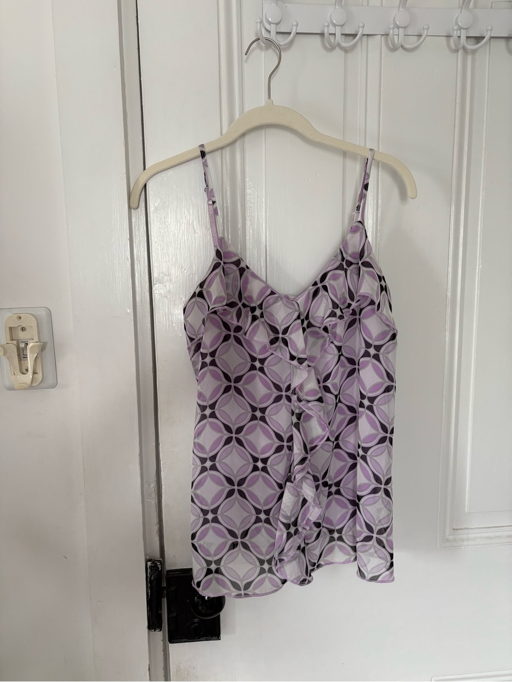 Geometric Lavender Print Spaghetti-Strap Cami